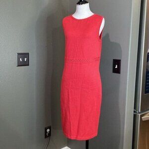 St John Collection by Marie Gray Salmon Pink Knit Dress Peekaboo Waist